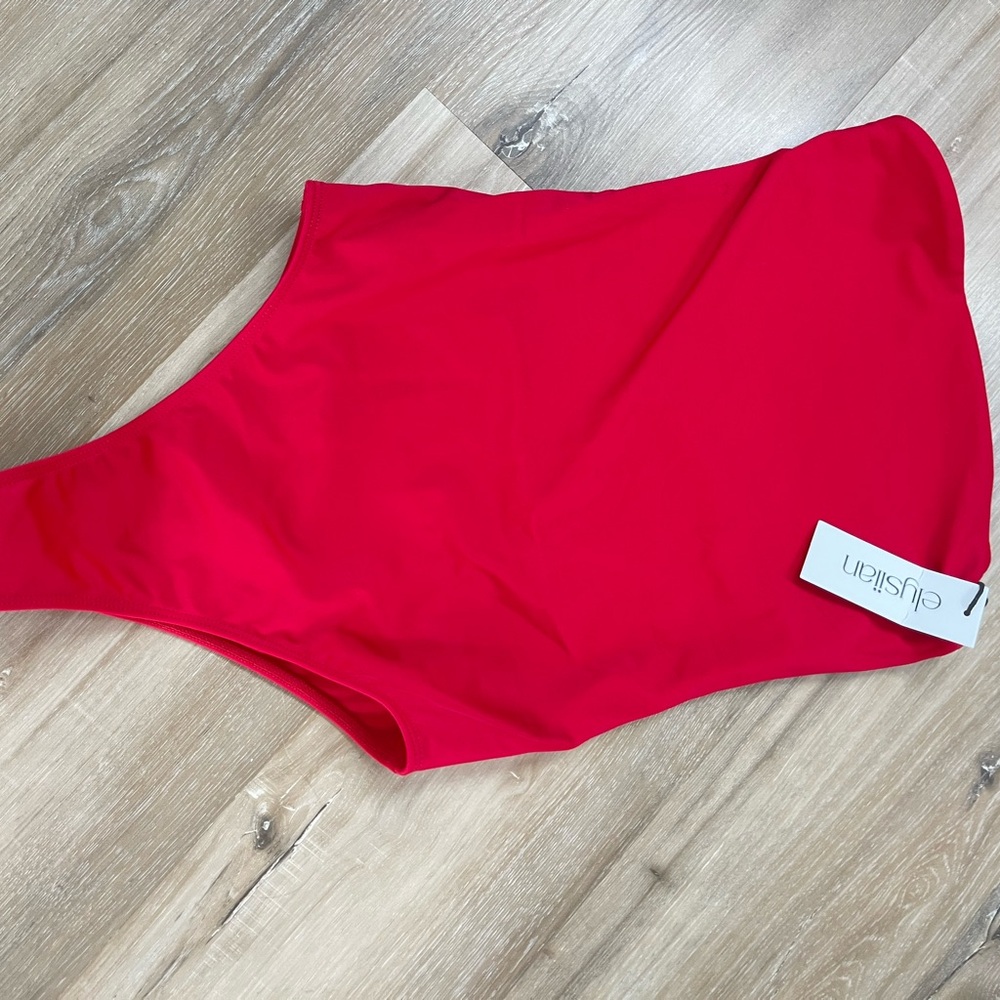 Red One-Shoulder Swimsuit